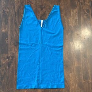 Vibrant Blue V-Neck/scoop neck reversible layering Tank Top